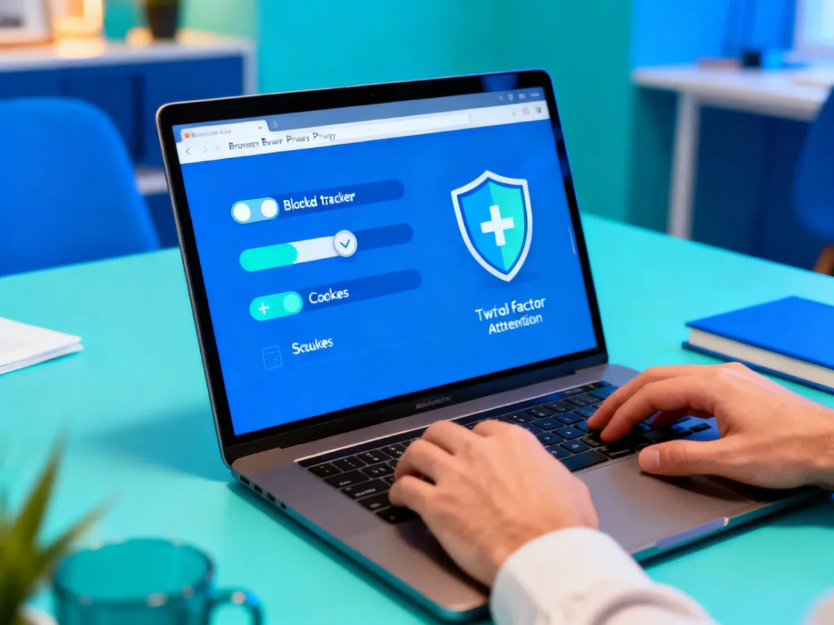 Person configuring privacy and security settings in a web browser