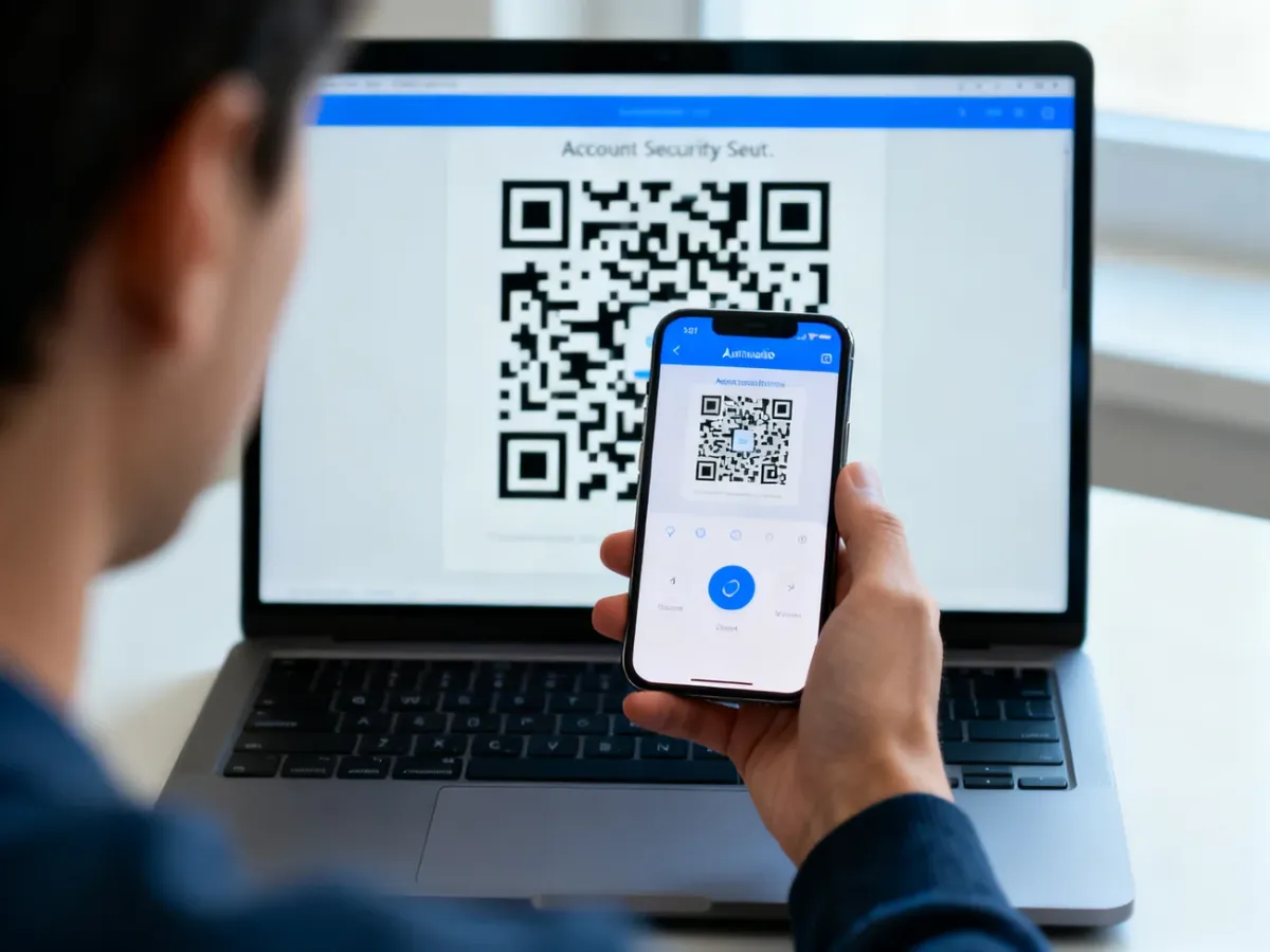 Skanowanie kodu QR aplikacją uwierzytelniającą