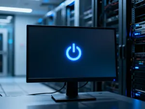 Świecący moduł mikrochipu smart home z pulsującymi ścieżkami obwodów, symbolizujący bezprzewodową łączność w sieci Zigbee.