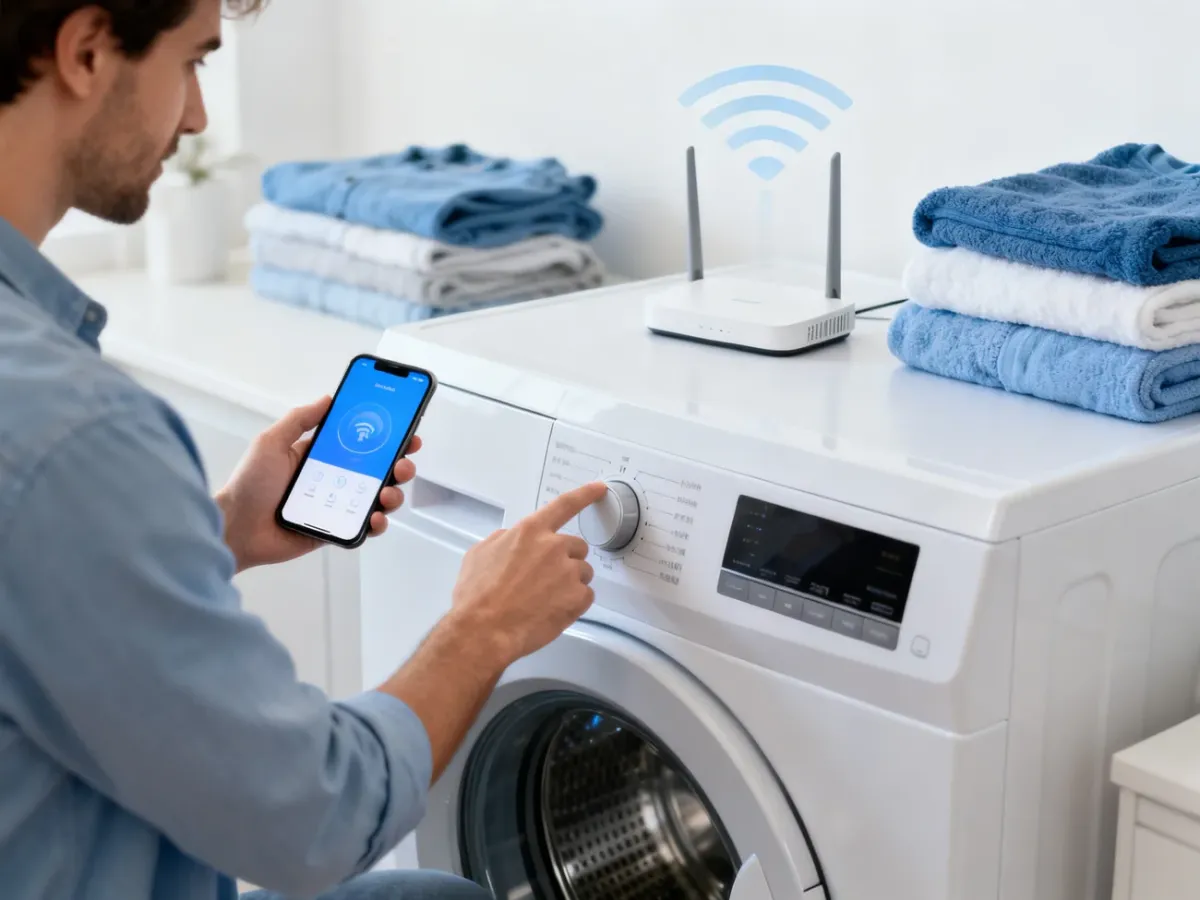 Pairing a washing machine with a smartphone over Wi-Fi